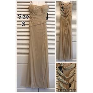 La Femme Tan Evening Gown